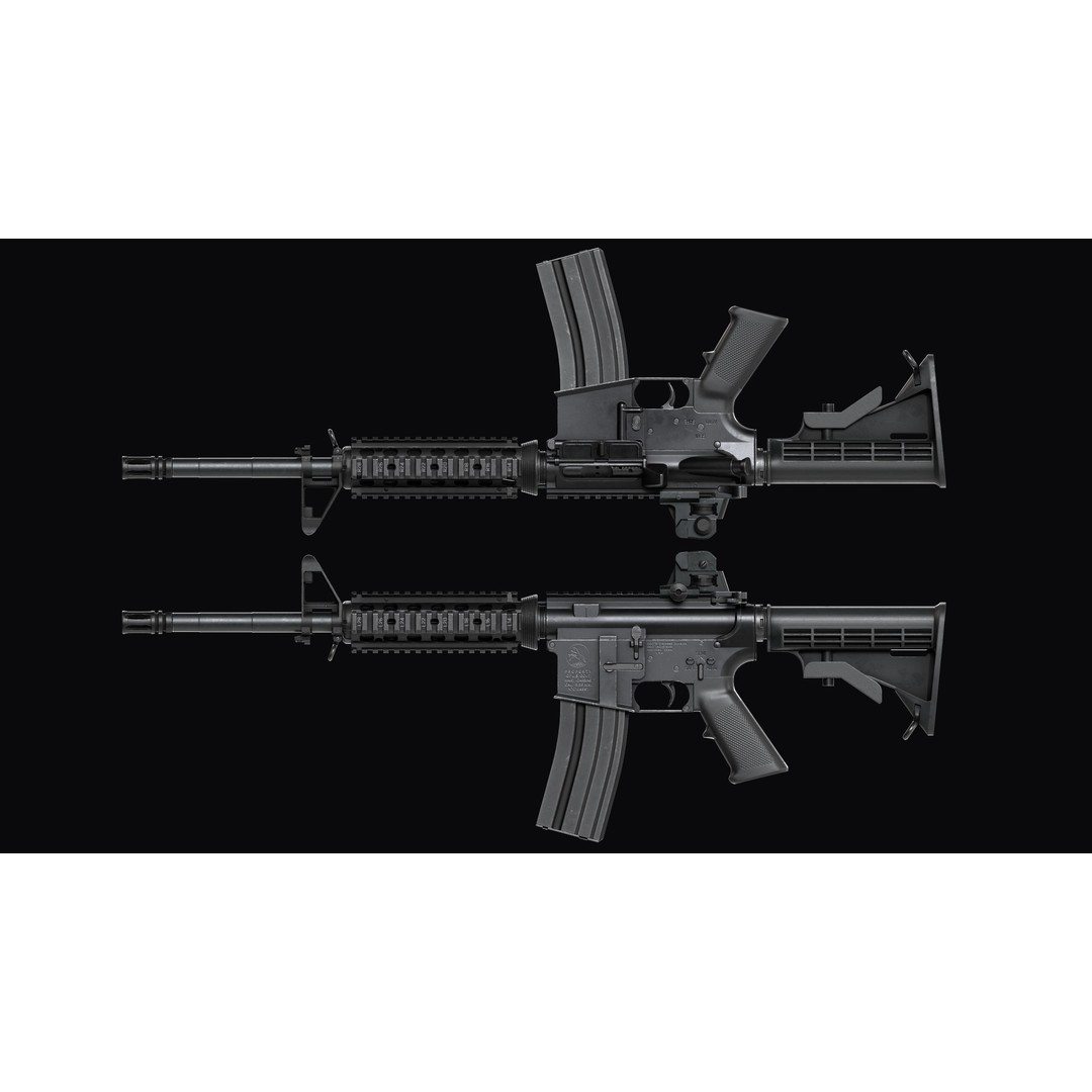 M4A1 Assault Rifle 3D Model – Low Poly Game Ready PBR Asset, FBX - View 30