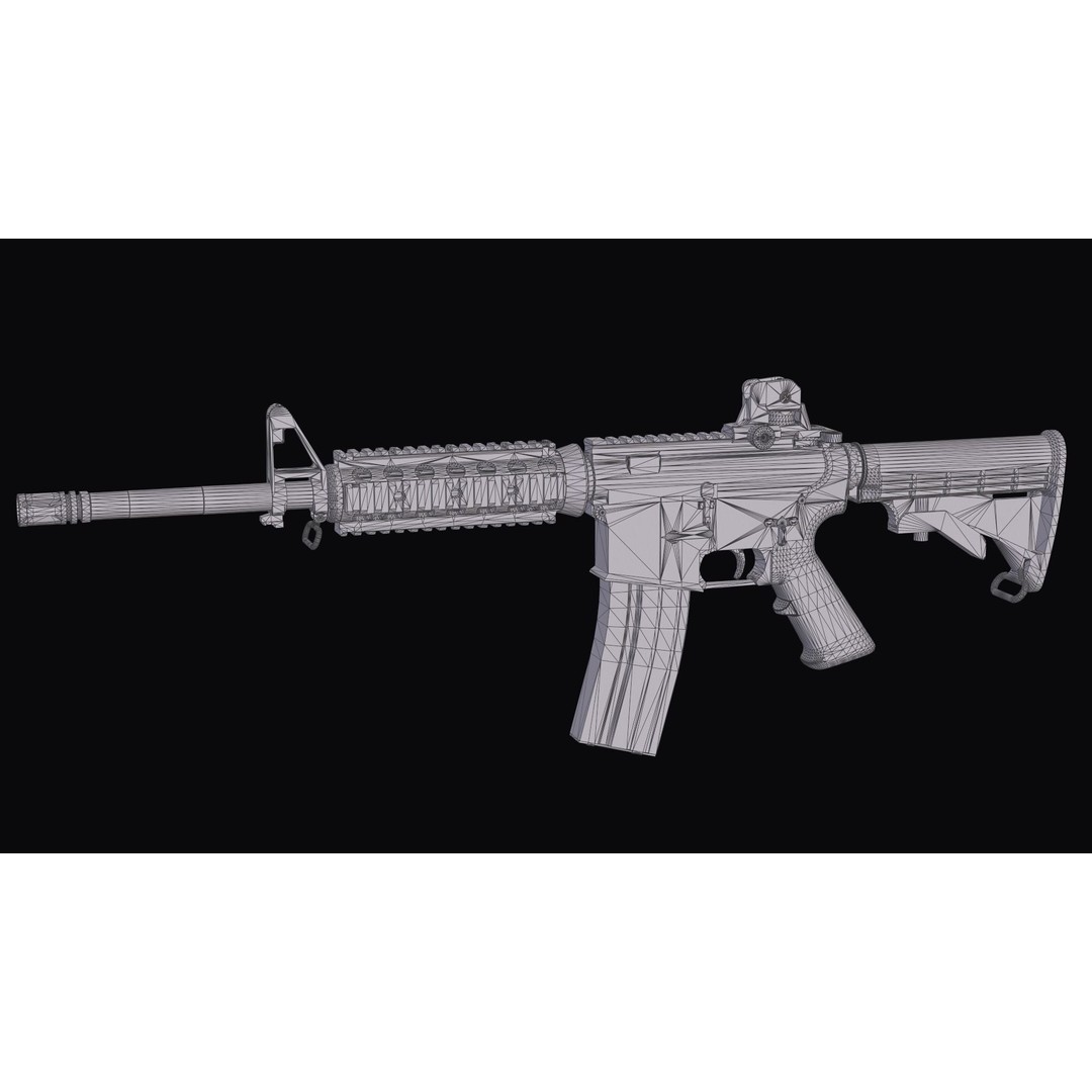 M4A1 Assault Rifle 3D Model – Low Poly Game Ready PBR Asset, FBX - View 35