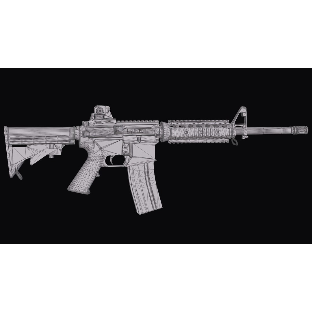 M4A1 Assault Rifle 3D Model – Low Poly Game Ready PBR Asset, FBX - View 36