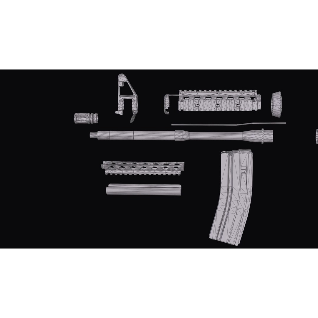 M4A1 Assault Rifle 3D Model – Low Poly Game Ready PBR Asset, FBX - View 37