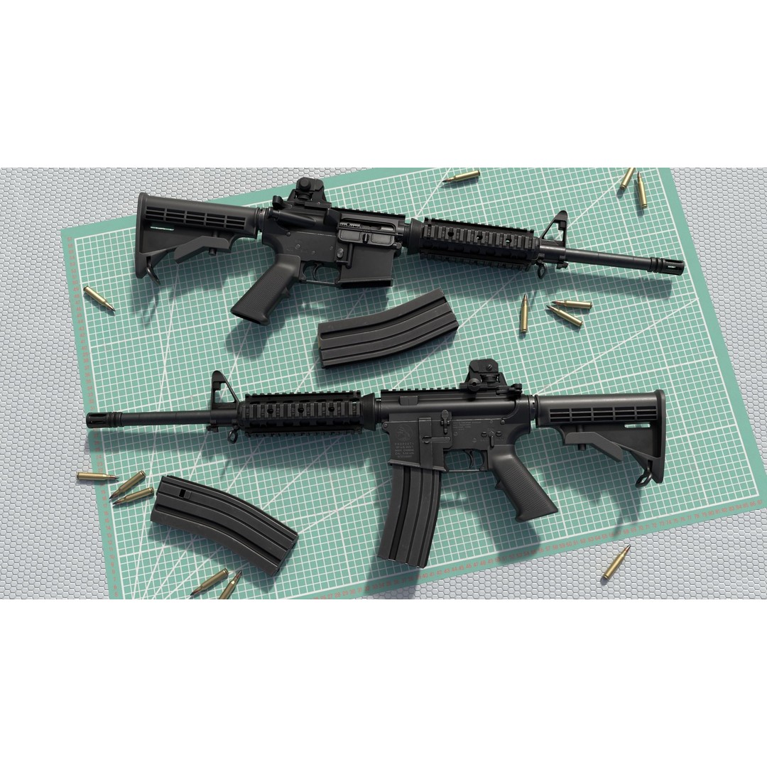 M4A1 Assault Rifle 3D Model – Low Poly Game Ready PBR Asset, FBX - View 4