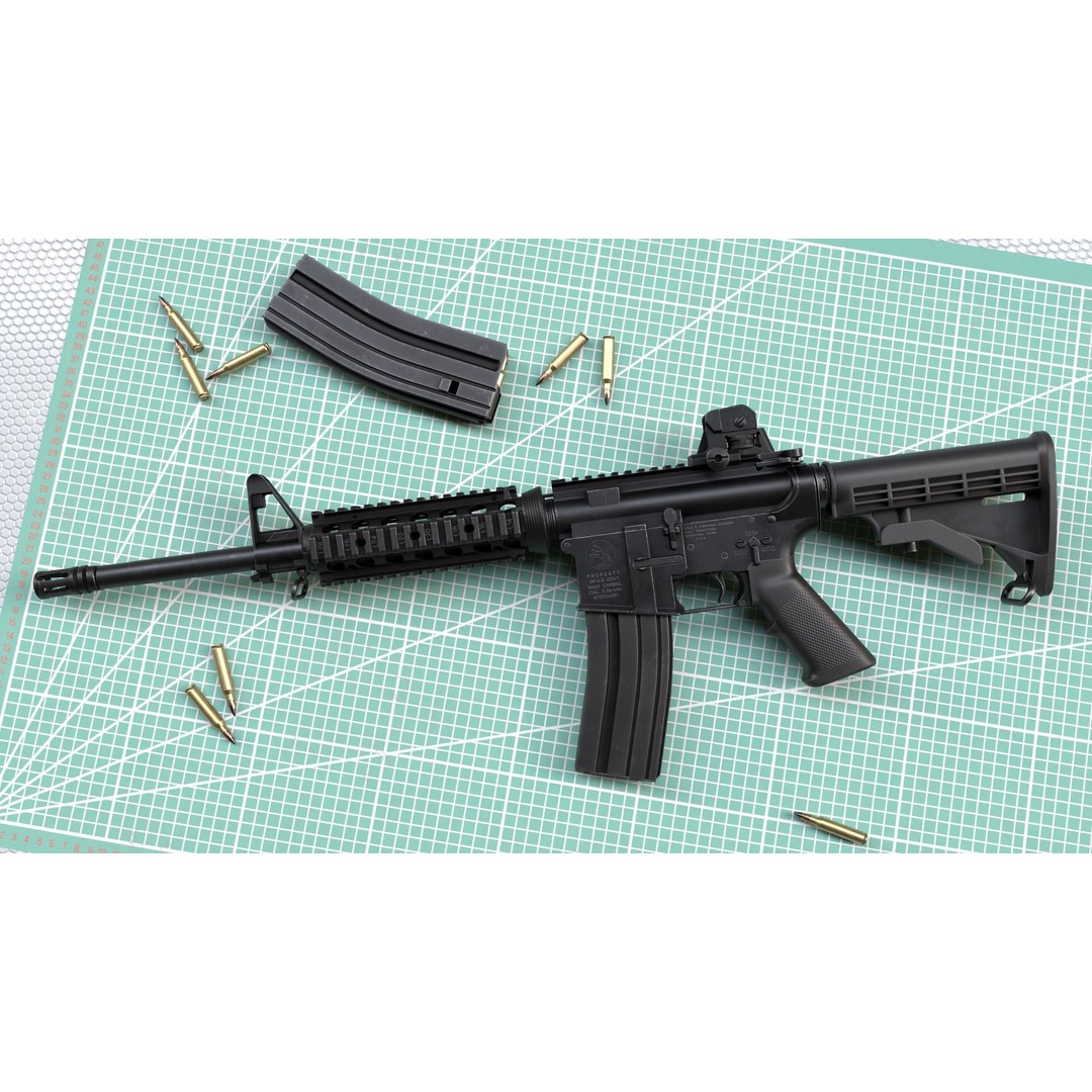 M4A1 Assault Rifle 3D Model – Low Poly Game Ready PBR Asset, FBX - View 5