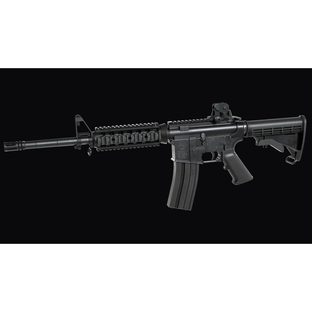 M4A1 Assault Rifle 3D Model – Low Poly Game Ready PBR Asset, FBX - View 7