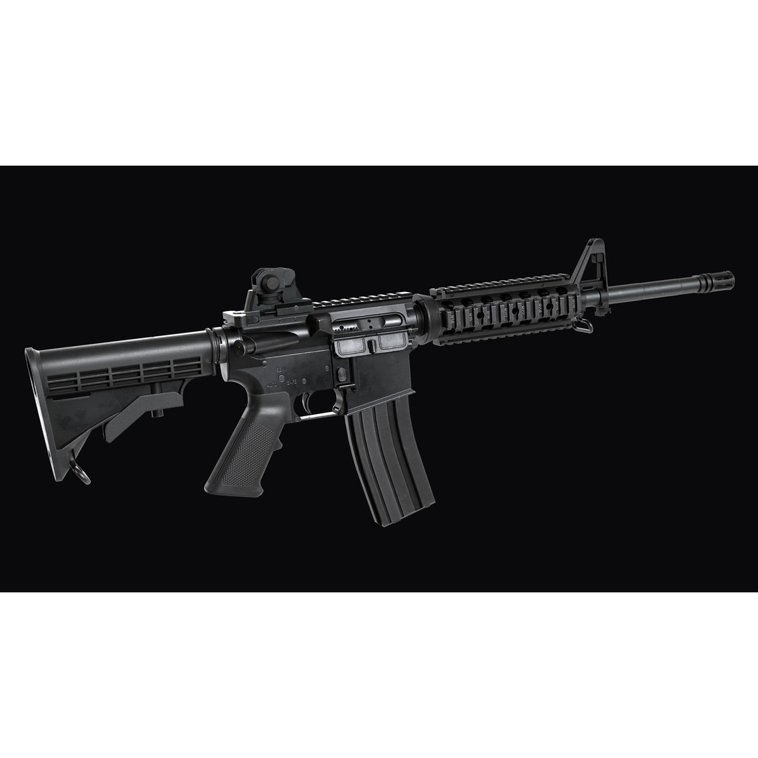 M4A1 Assault Rifle 3D Model – Low Poly Game Ready PBR Asset, FBX - View 9