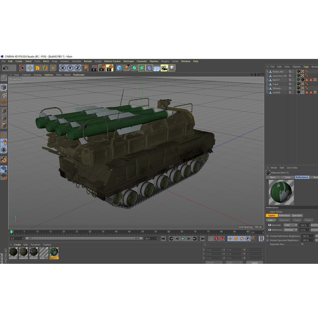 Buk M2 3D Model – PBR Military Surface-to-Air Missile System, FBX - View 17