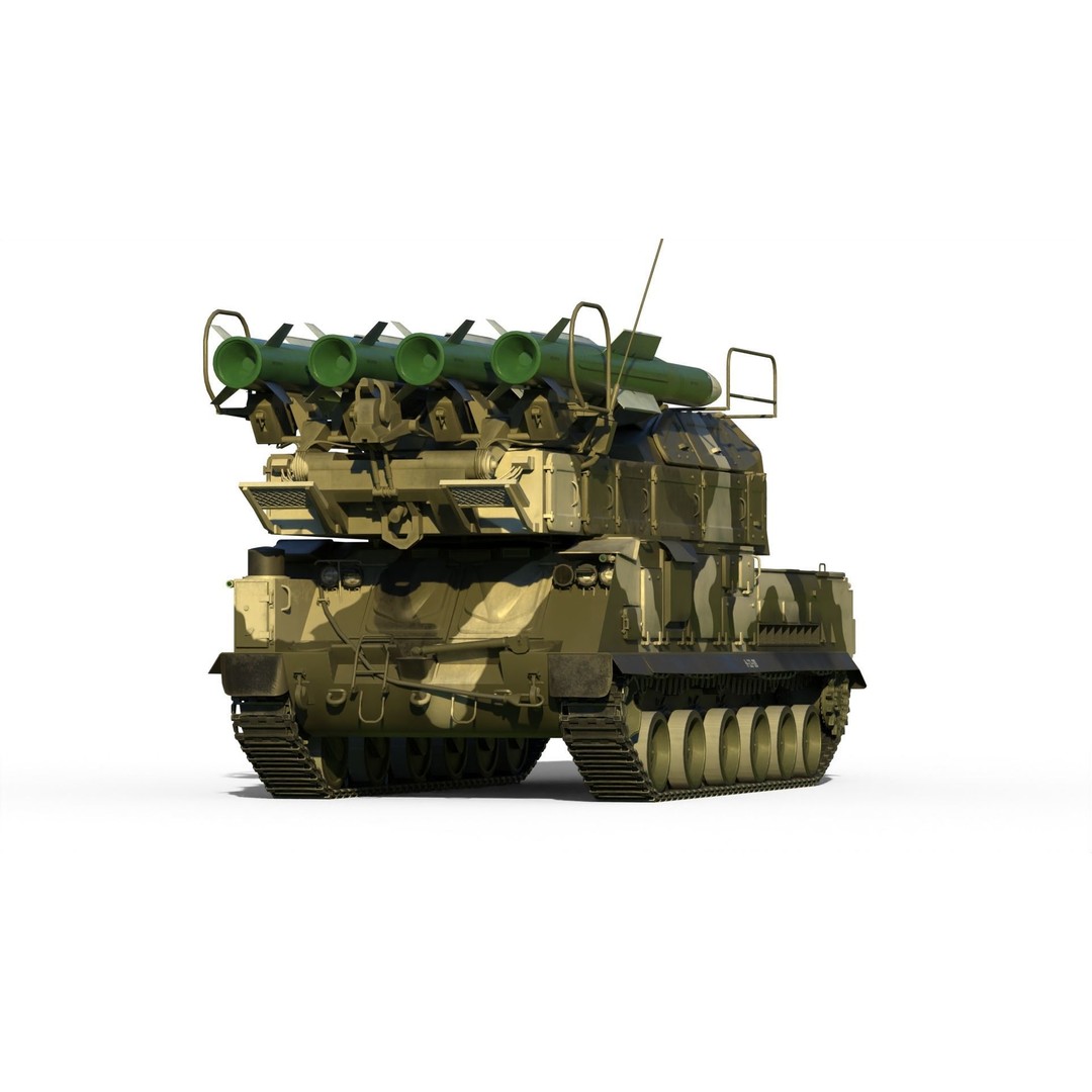Buk M2 3D Model – PBR Military Surface-to-Air Missile System, FBX - View 3
