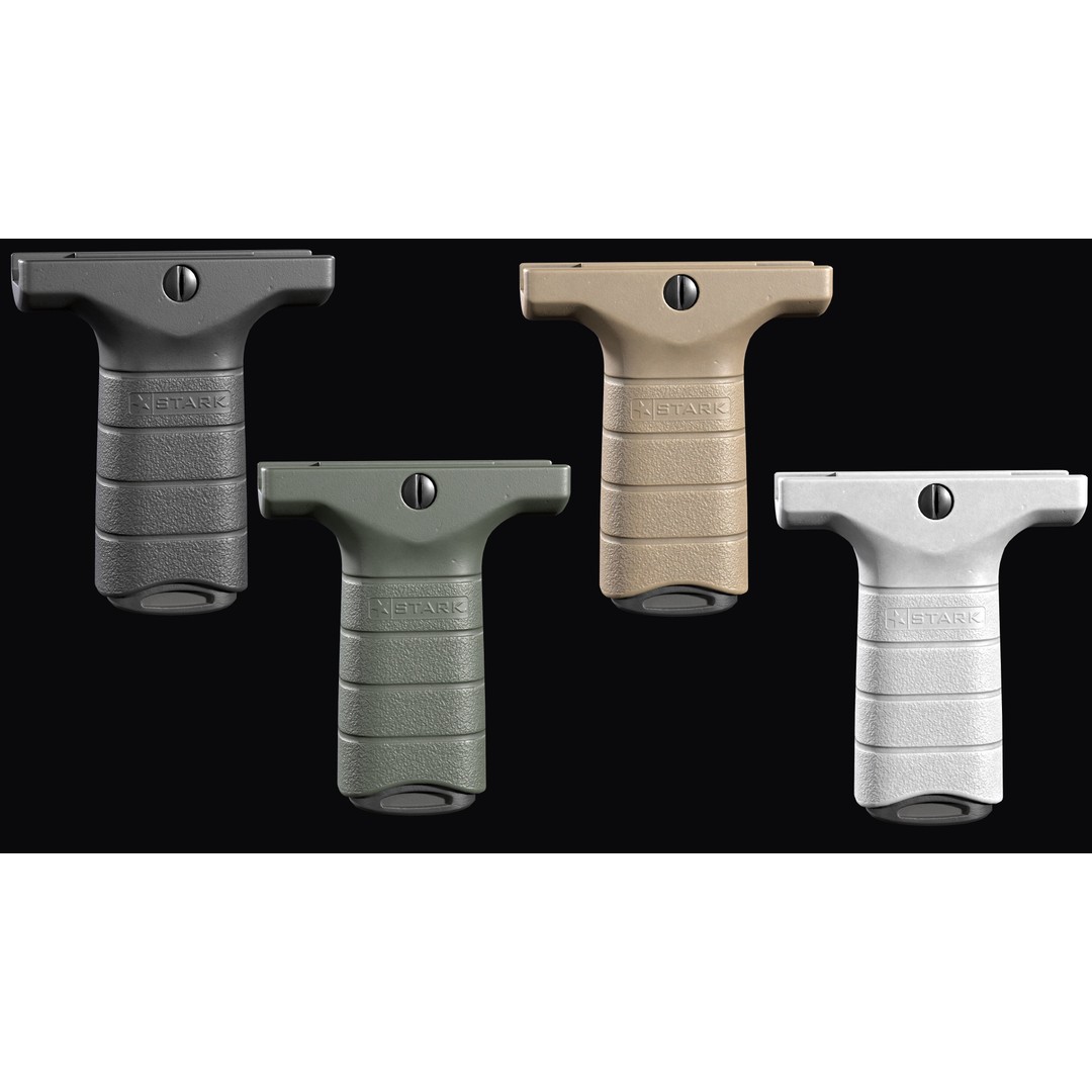 Stark SE-3 Short Vertical Grip 3D Model – Low Poly Game Asset, FBX - View 3