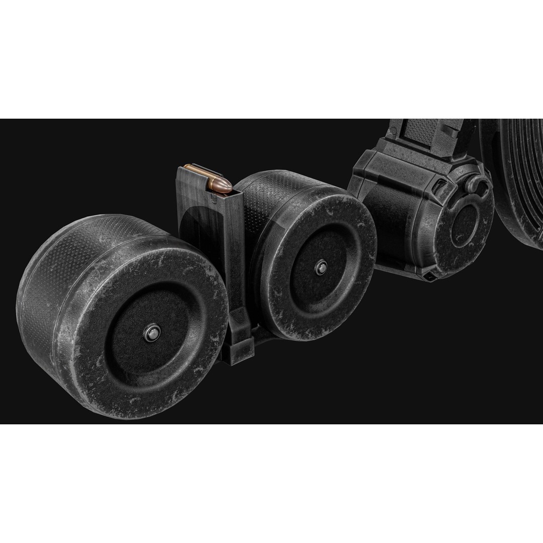 Gun Magazine Pack 3D Model – Low Poly Tactical Magazines, PBR - View 16