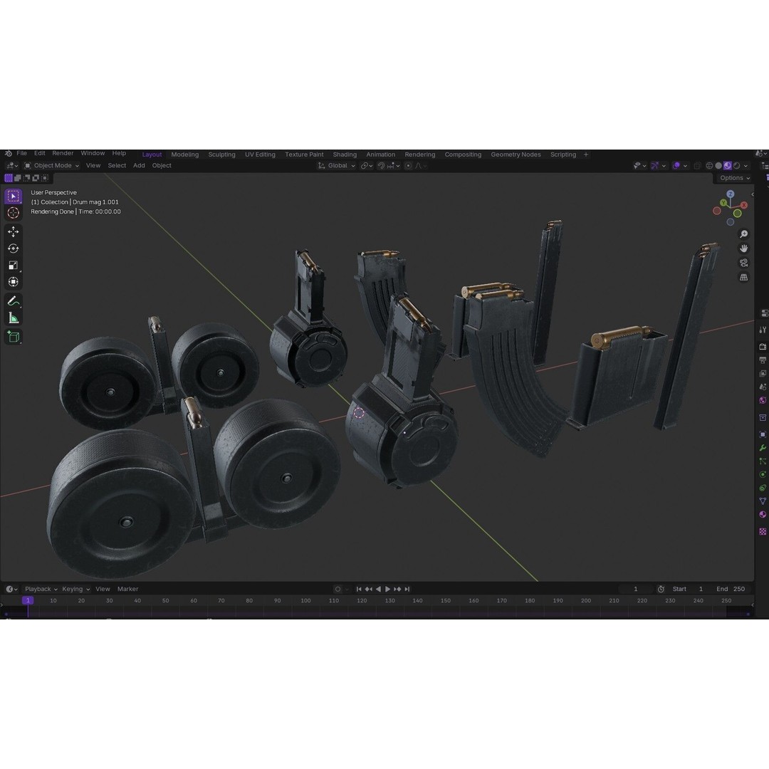Gun Magazine Pack 3D Model – Low Poly Tactical Magazines, PBR - View 17