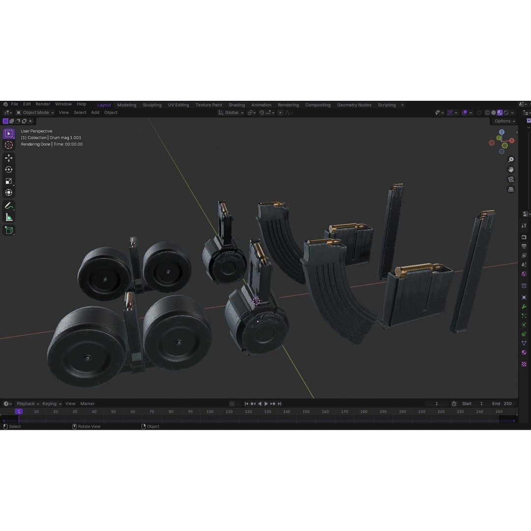 Gun Magazine Pack 3D Model – Low Poly Tactical Magazines, PBR - View 19