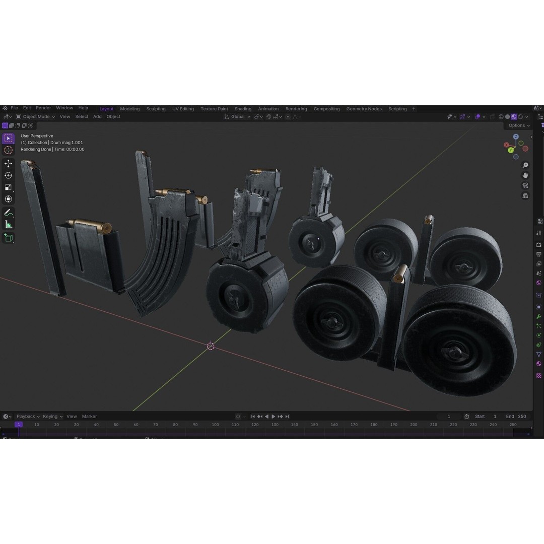Gun Magazine Pack 3D Model – Low Poly Tactical Magazines, PBR - View 22