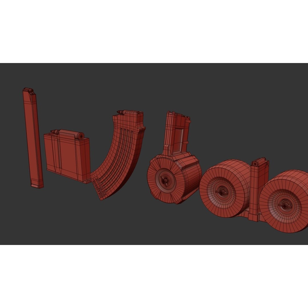 Gun Magazine Pack 3D Model – Low Poly Tactical Magazines, PBR - View 24