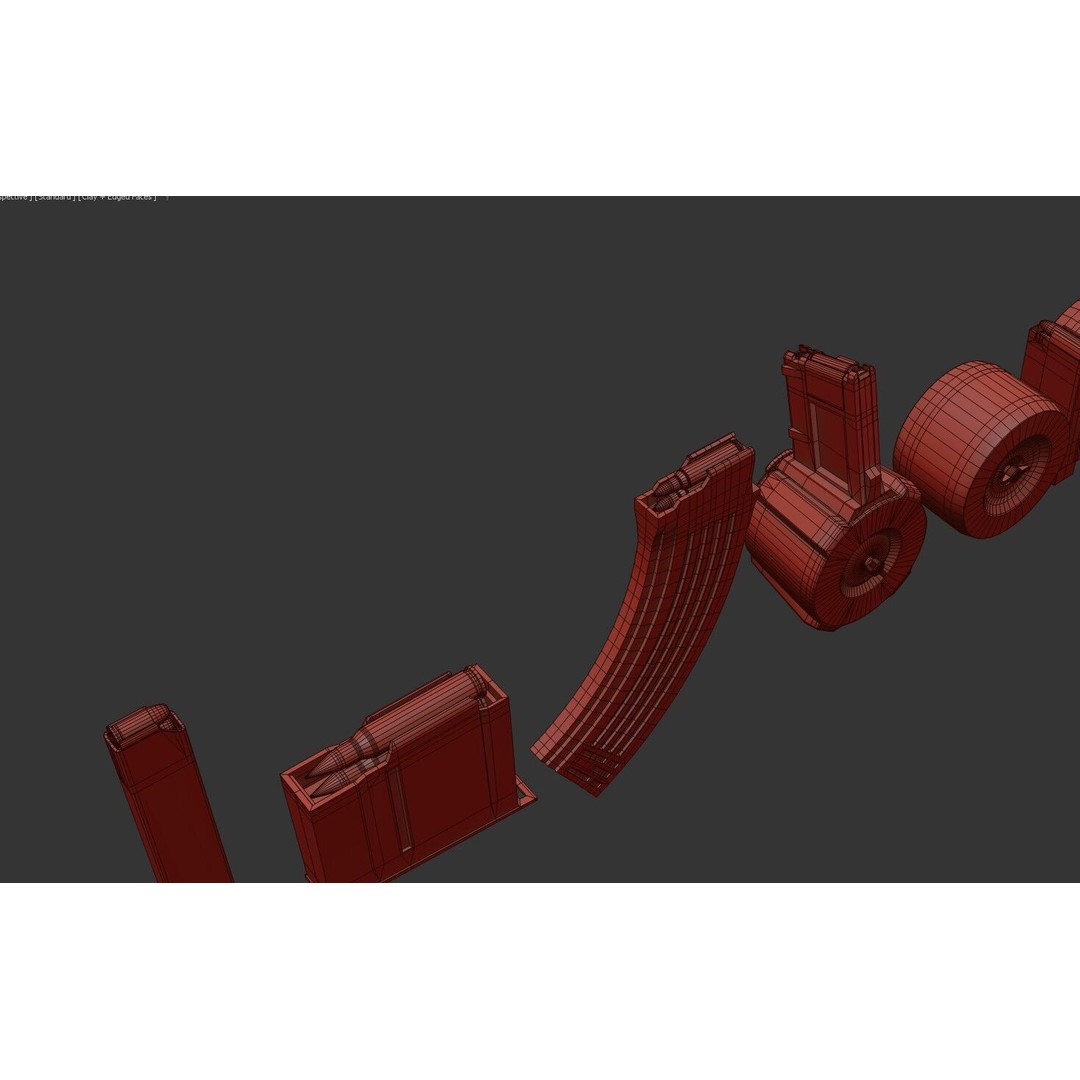 Gun Magazine Pack 3D Model – Low Poly Tactical Magazines, PBR - View 25
