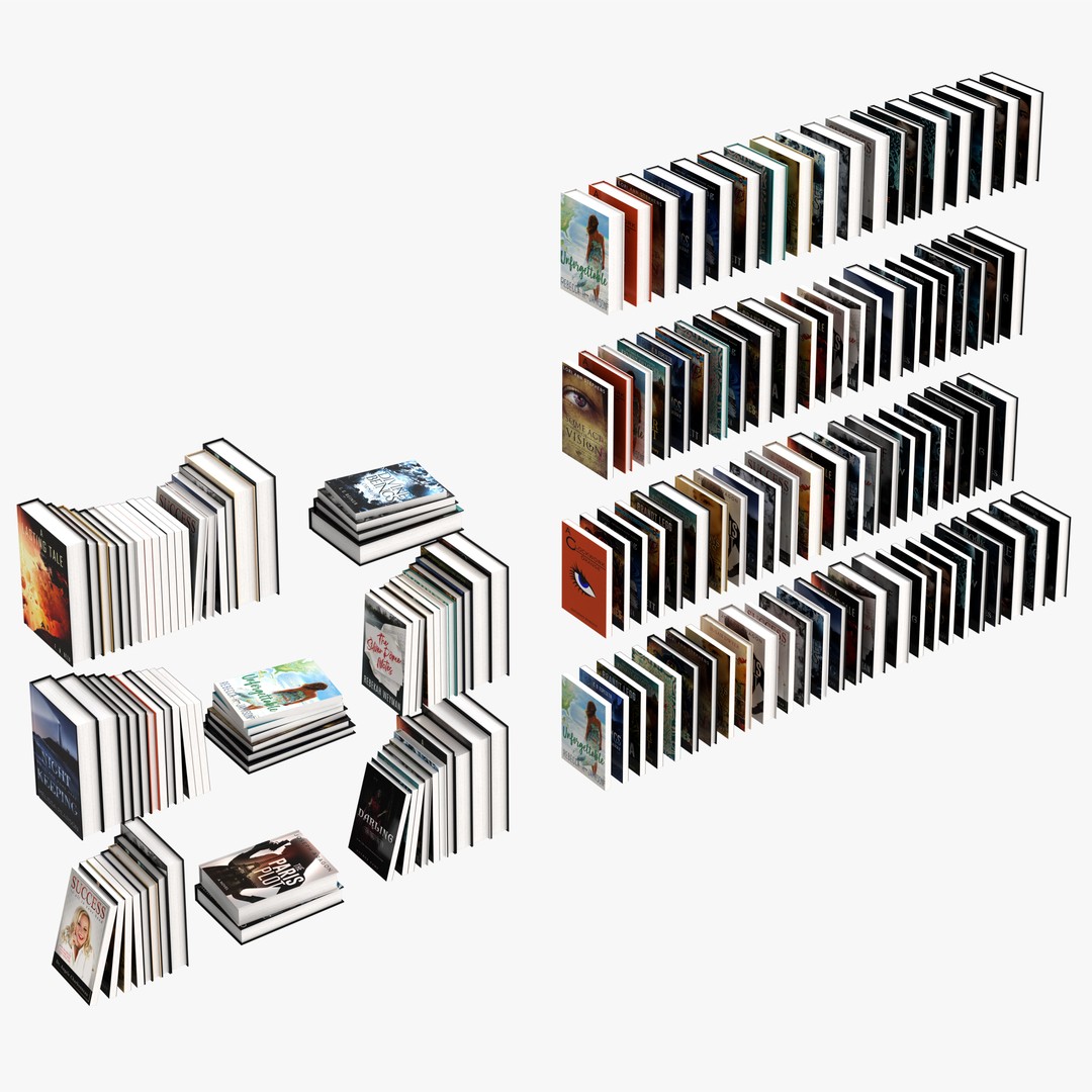 Books Collection 3D Model – Low Poly Game Asset, PBR Textures - View 13