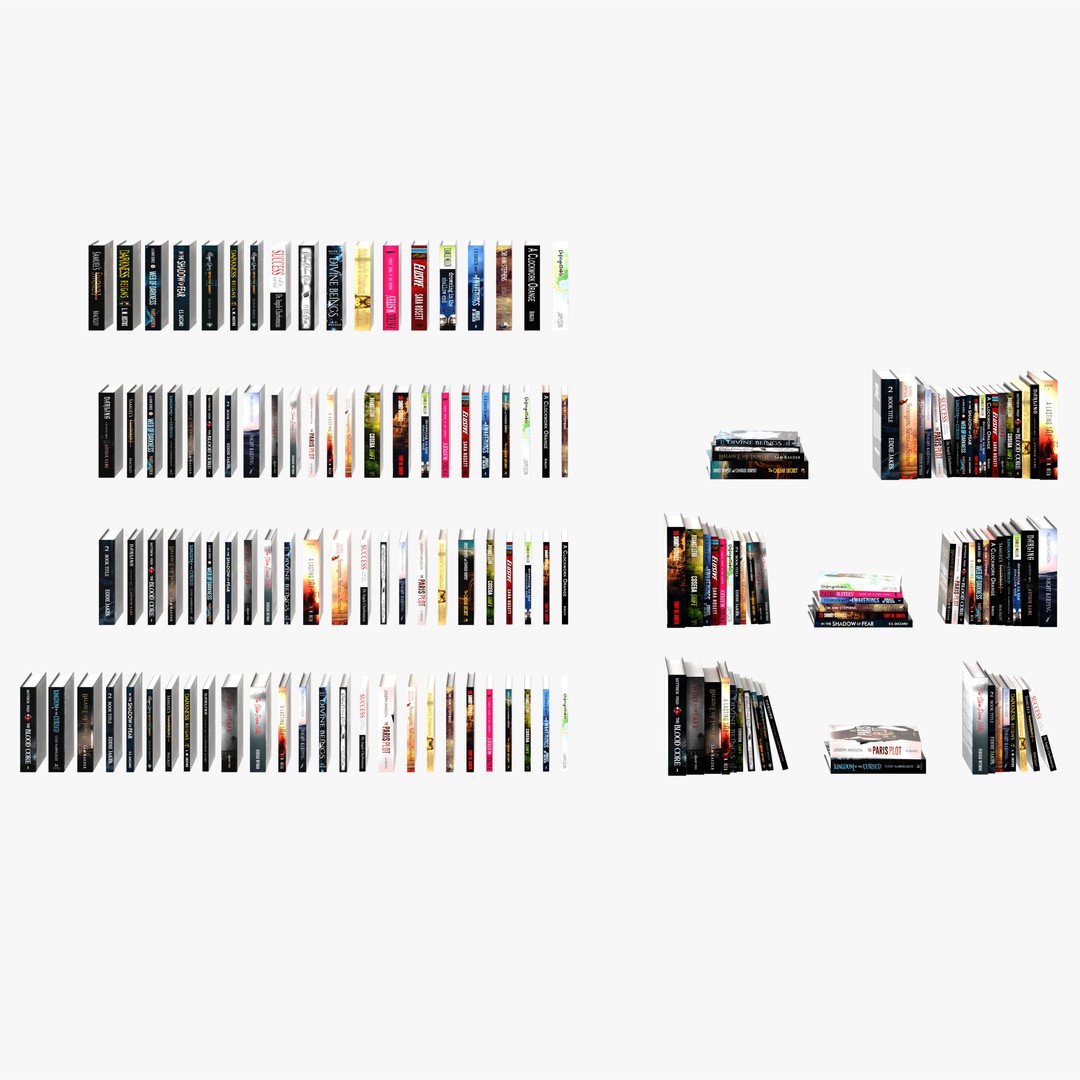 Books Collection 3D Model – Low Poly Game Asset, PBR Textures - View 14