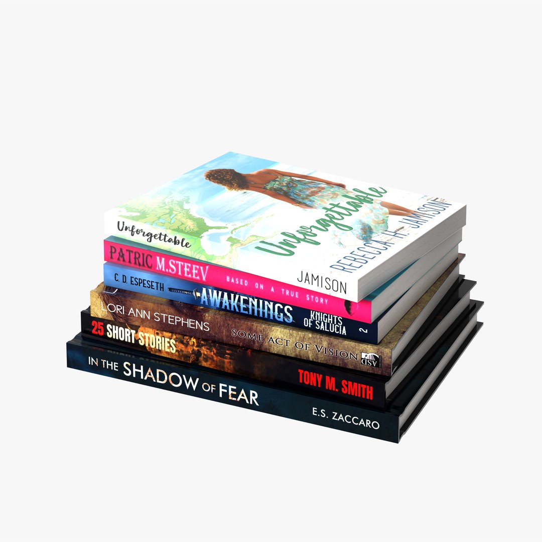 Books Collection 3D Model – Low Poly Game Asset, PBR Textures - View 9