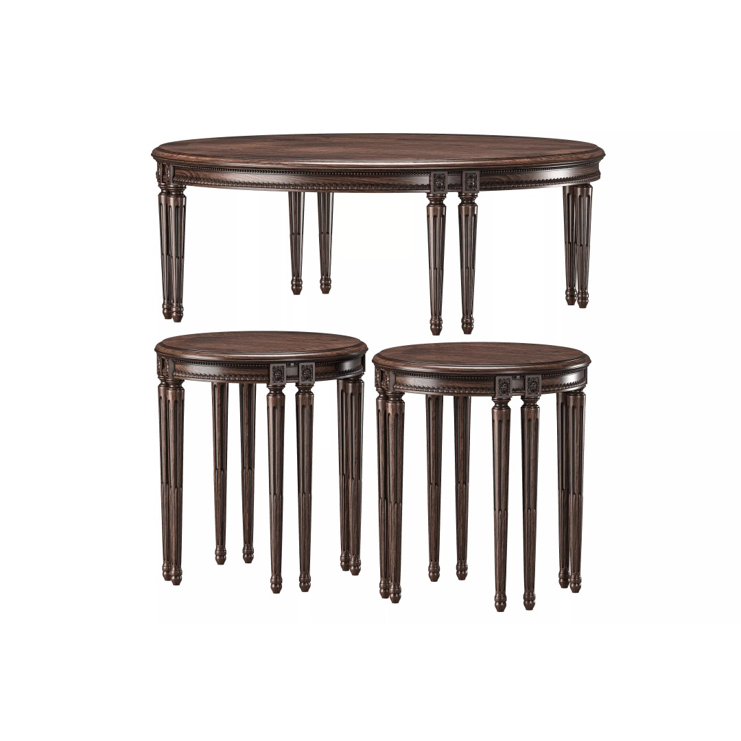 Chairish Round Coffee Table 3D Model – Classic Rococo Design, PBR Textures - View 2