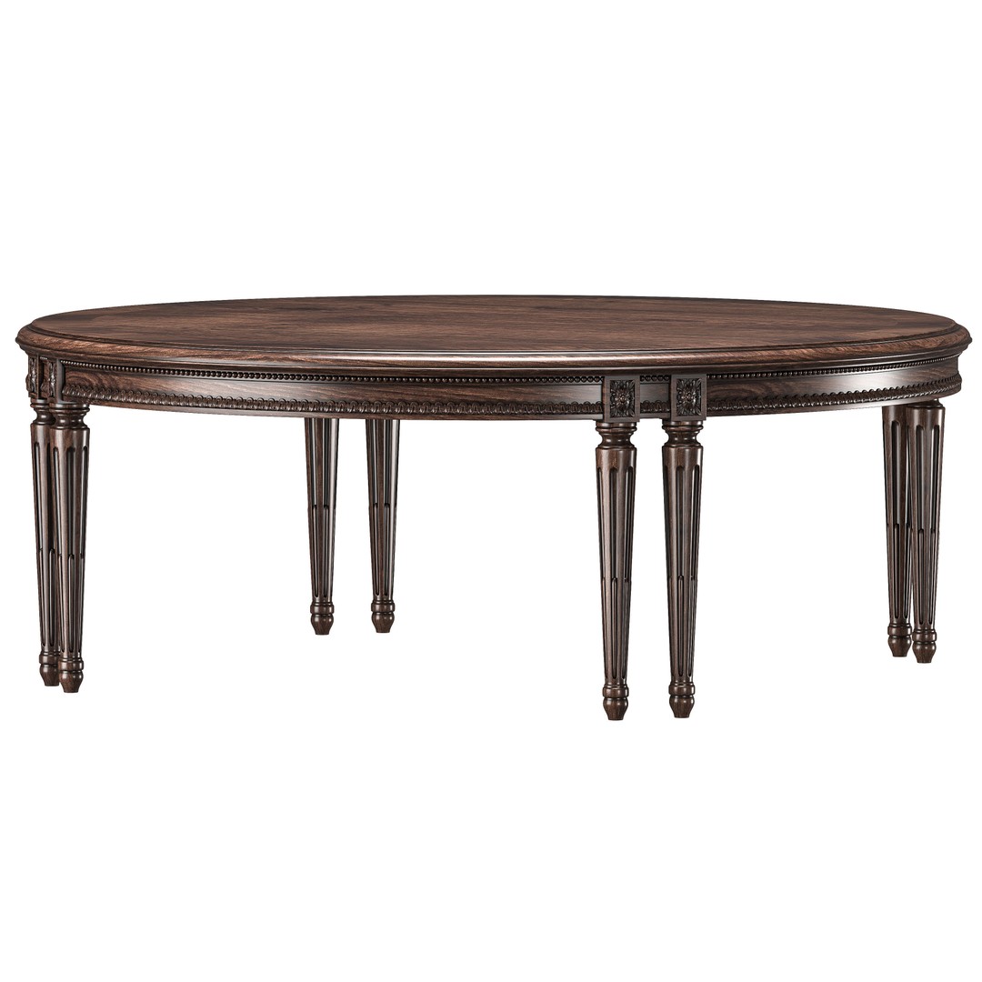 Chairish Round Coffee Table 3D Model – Classic Rococo Design, PBR Textures - View 4