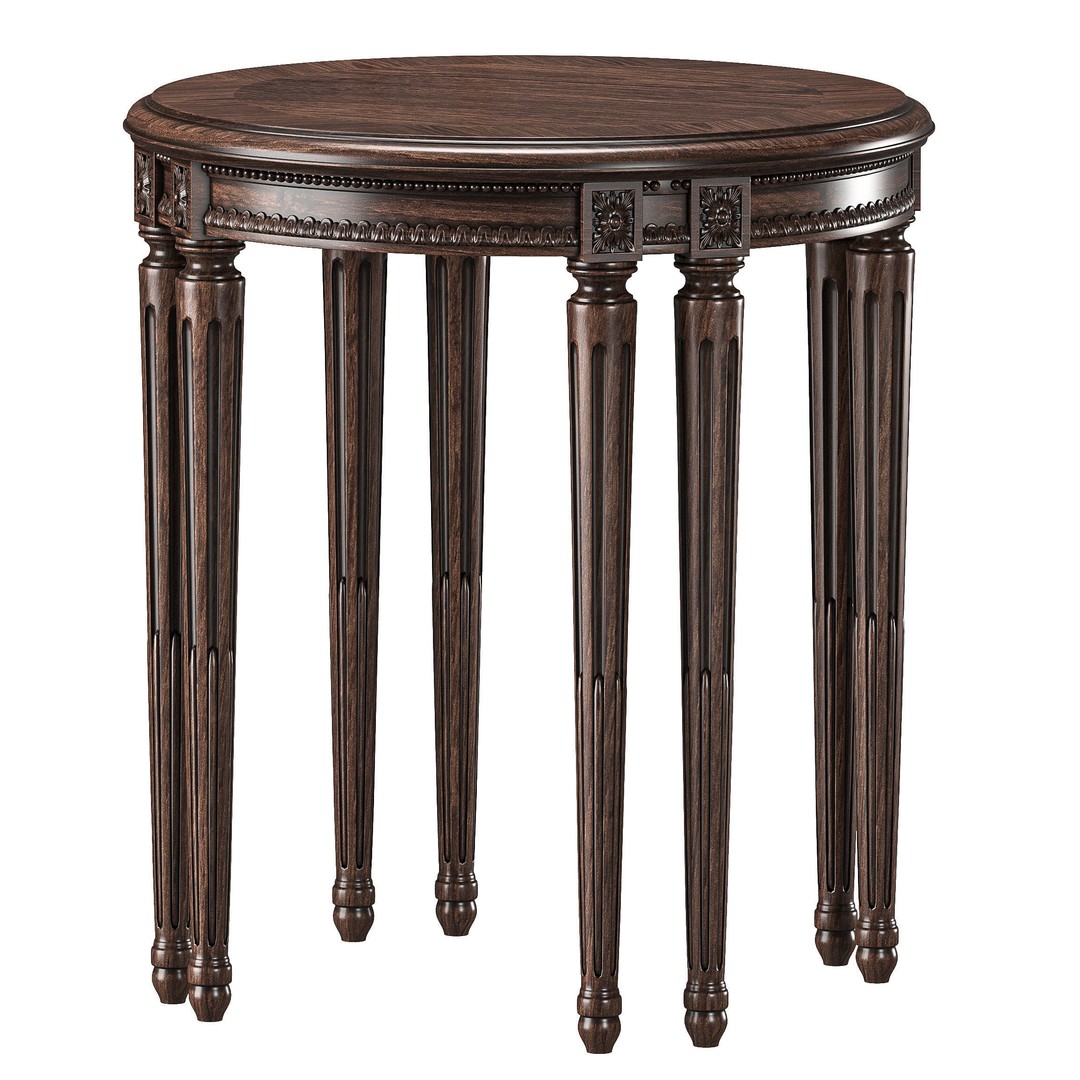 Chairish Round Coffee Table 3D Model – Classic Rococo Design, PBR Textures - View 5