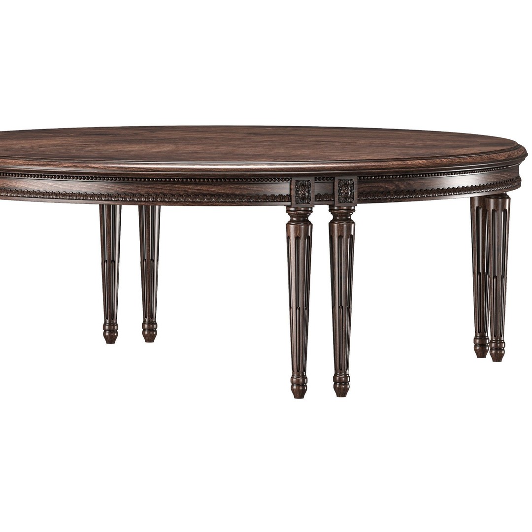Chairish Round Coffee Table 3D Model – Classic Rococo Design, PBR Textures - View 7