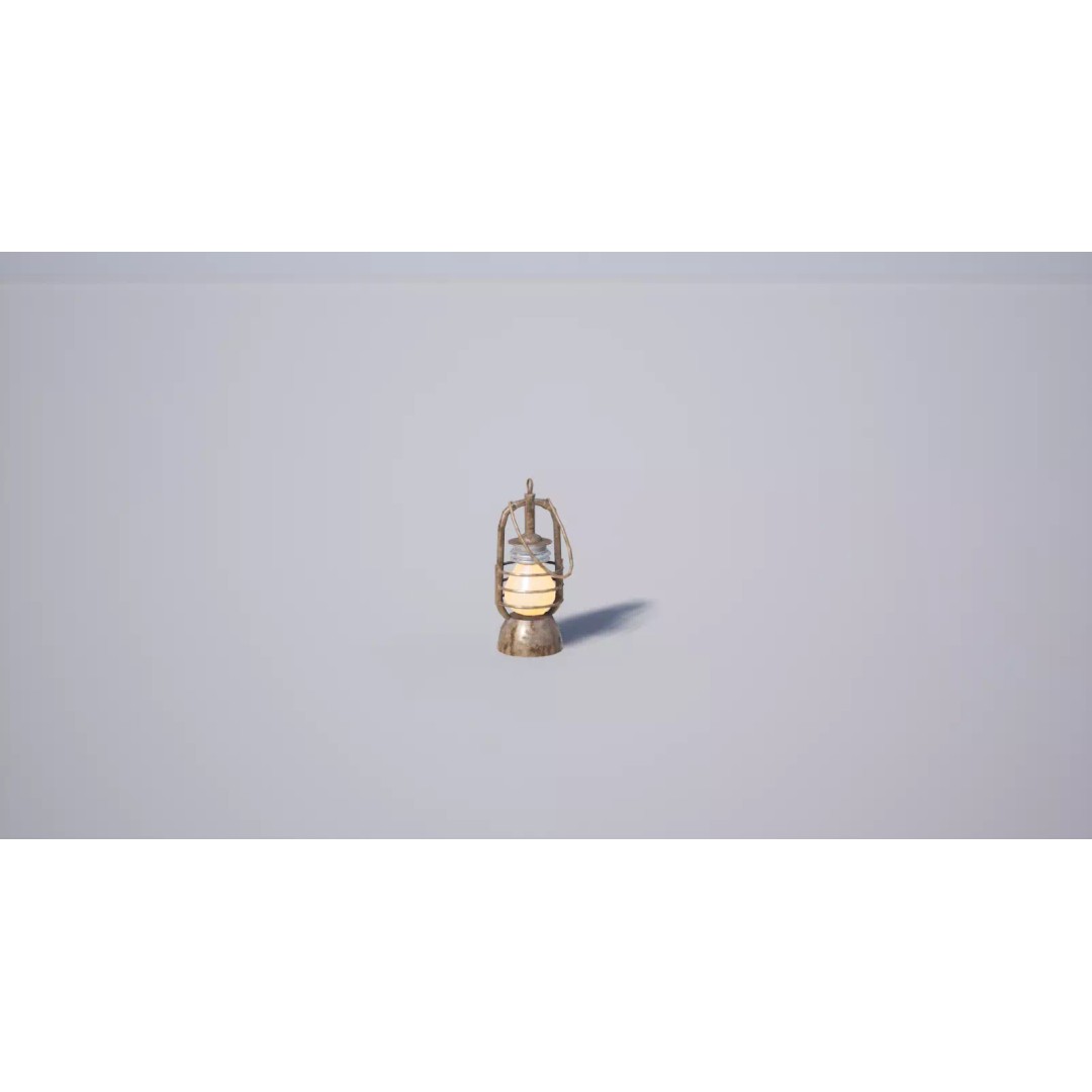 Military Lamp 3D Model – Low Poly Game-Ready Asset, FBX, OBJ - View 2