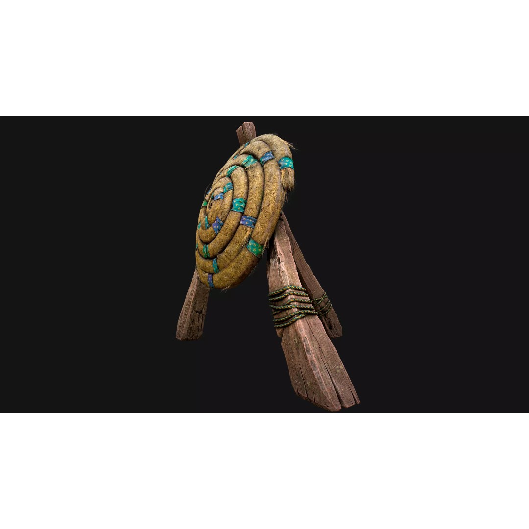 Straw Target 3D Model – Low Poly Game Ready Asset, FBX, PBR - View 10