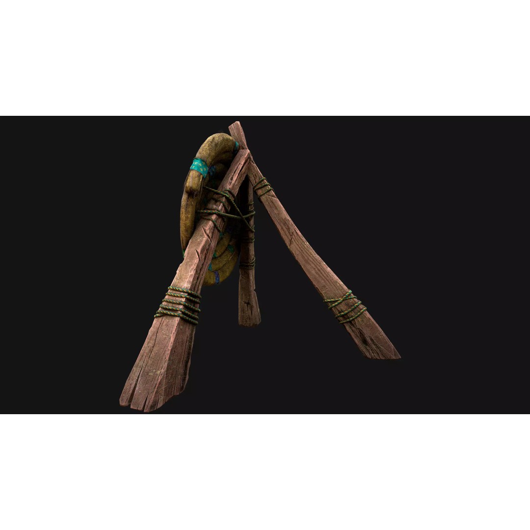 Straw Target 3D Model – Low Poly Game Ready Asset, FBX, PBR - View 12