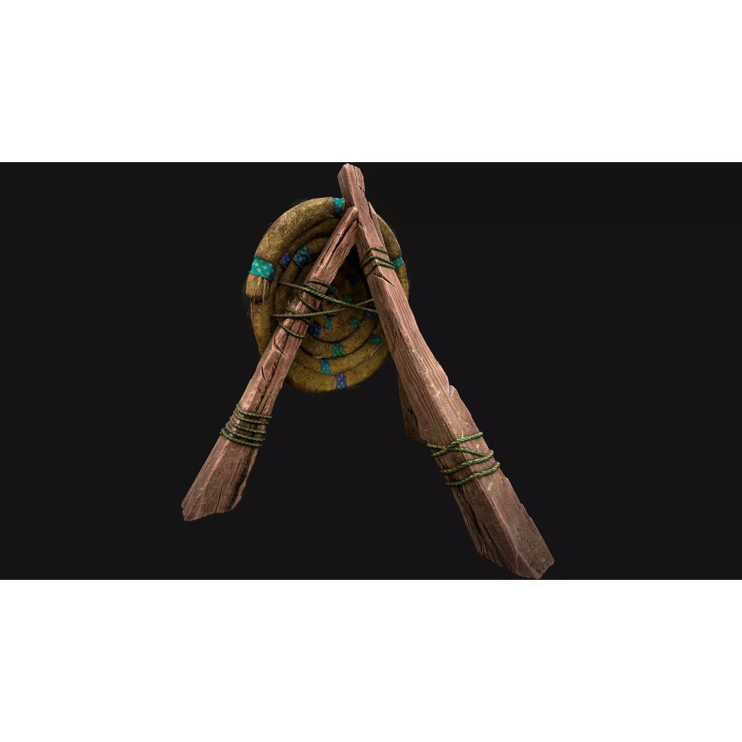 Straw Target 3D Model – Low Poly Game Ready Asset, FBX, PBR - View 13