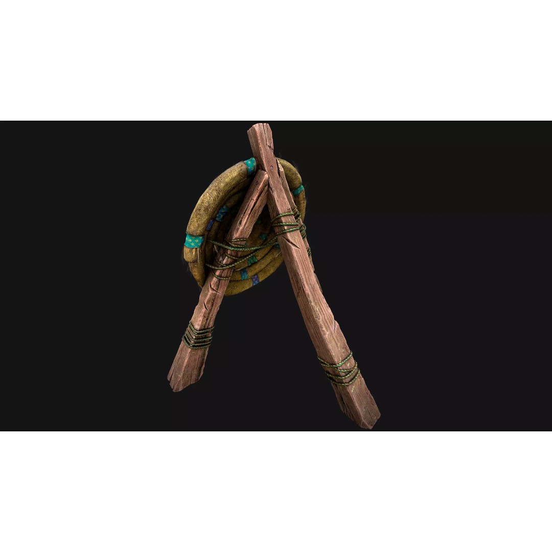 Straw Target 3D Model – Low Poly Game Ready Asset, FBX, PBR - View 14