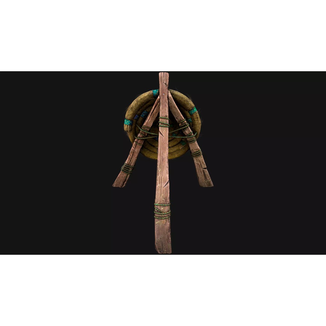 Straw Target 3D Model – Low Poly Game Ready Asset, FBX, PBR - View 15