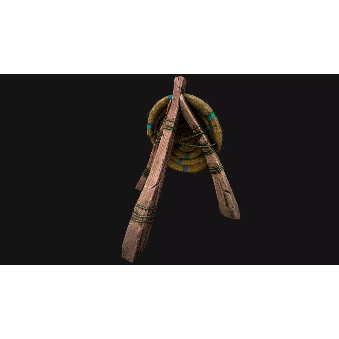 Straw Target 3D Model – Low Poly Game Ready Asset, FBX, PBR - View 16