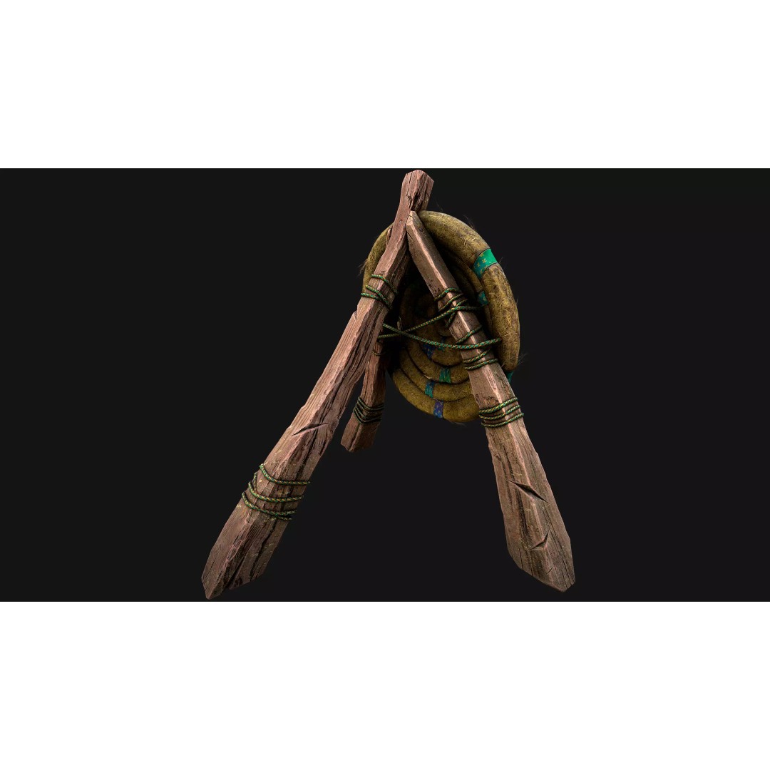 Straw Target 3D Model – Low Poly Game Ready Asset, FBX, PBR - View 17