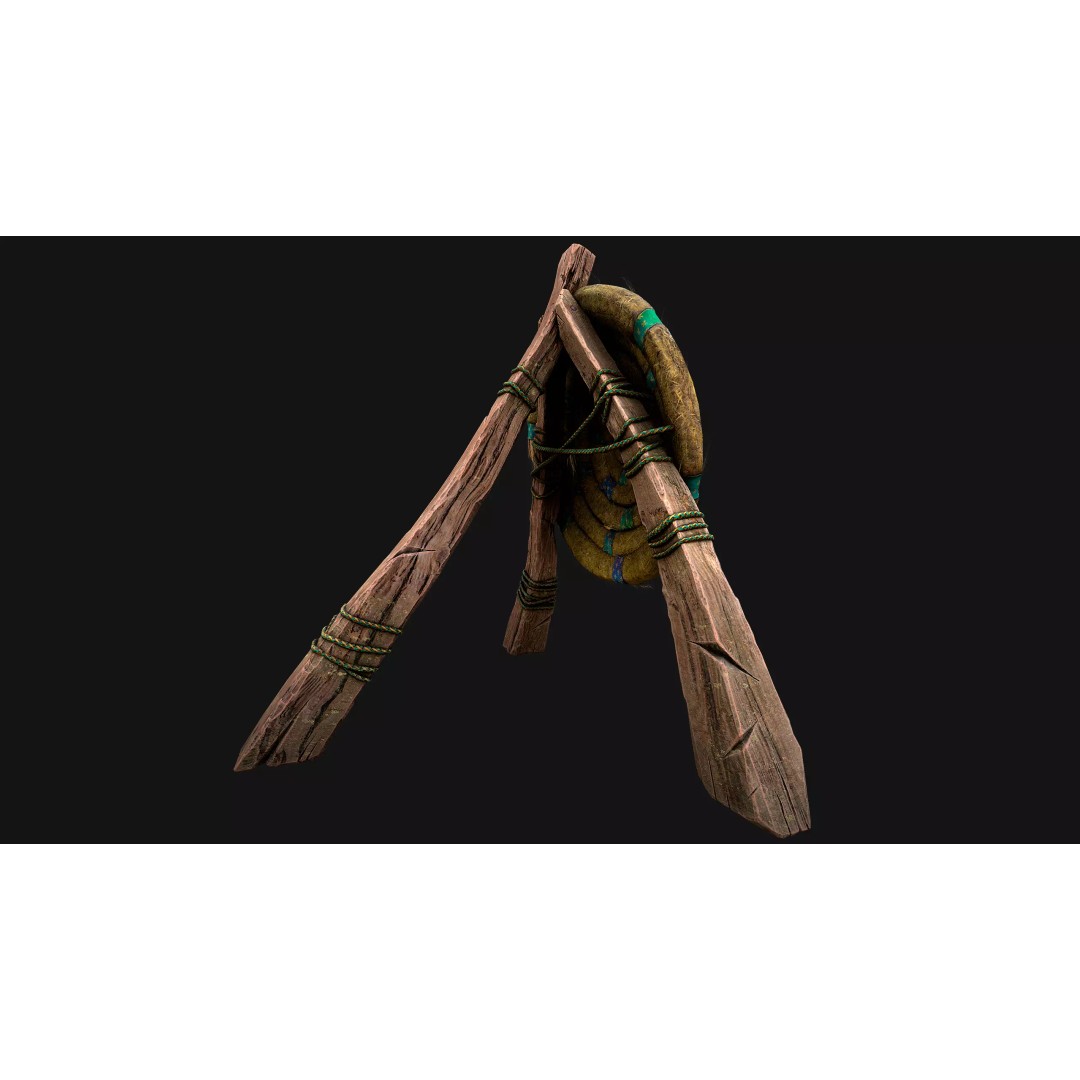 Straw Target 3D Model – Low Poly Game Ready Asset, FBX, PBR - View 18