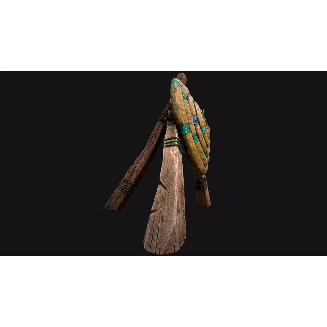 Straw Target 3D Model – Low Poly Game Ready Asset, FBX, PBR - View 20
