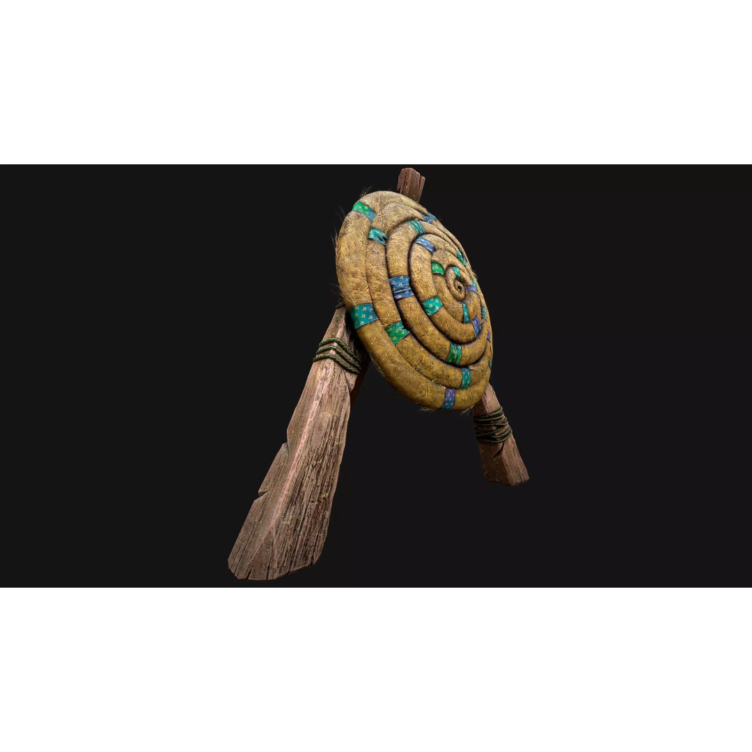 Straw Target 3D Model – Low Poly Game Ready Asset, FBX, PBR - View 21