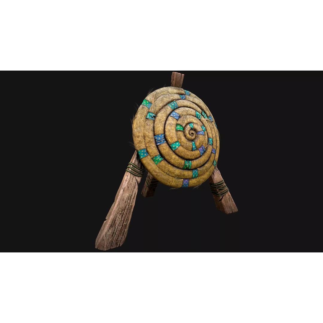 Straw Target 3D Model – Low Poly Game Ready Asset, FBX, PBR - View 22