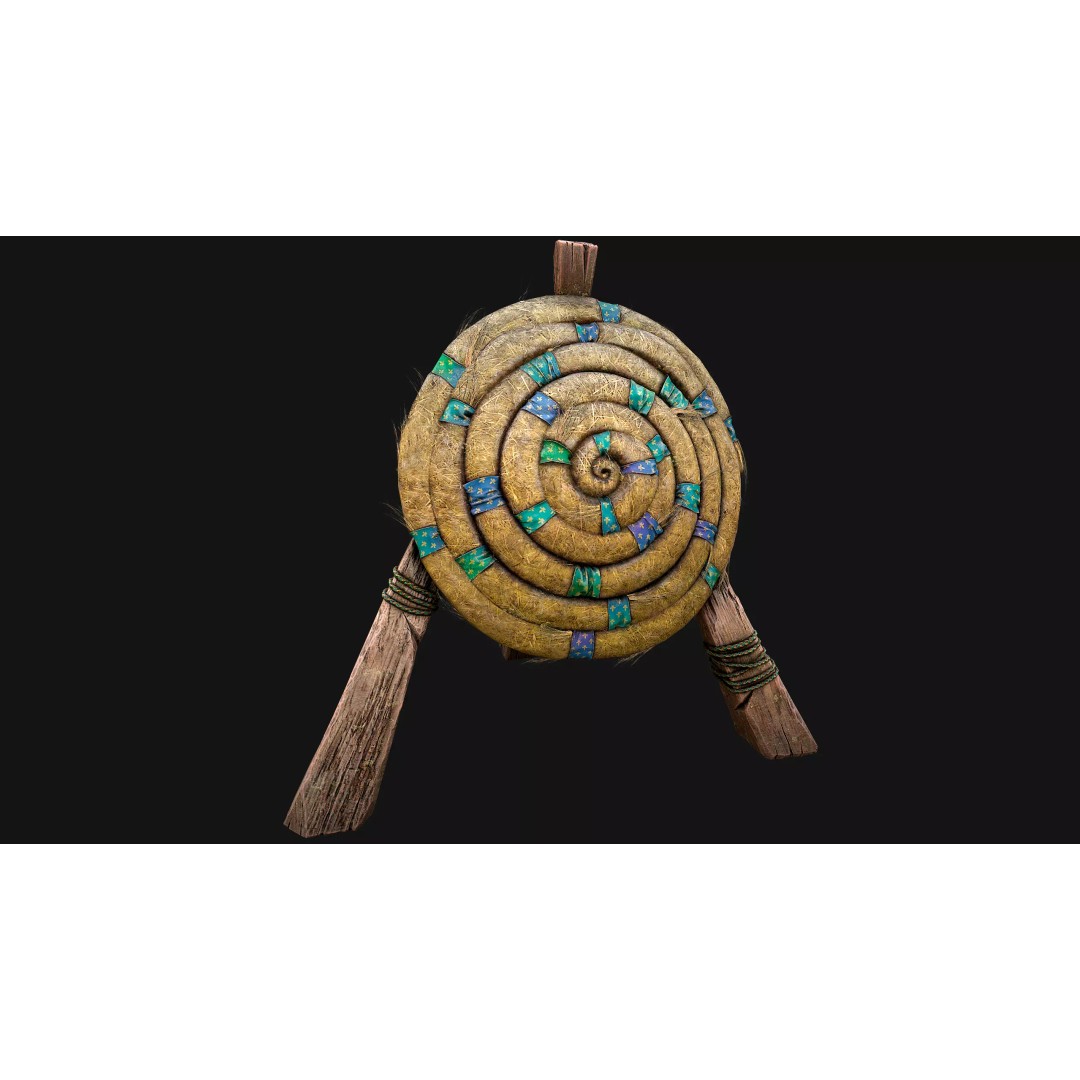 Straw Target 3D Model – Low Poly Game Ready Asset, FBX, PBR - View 23