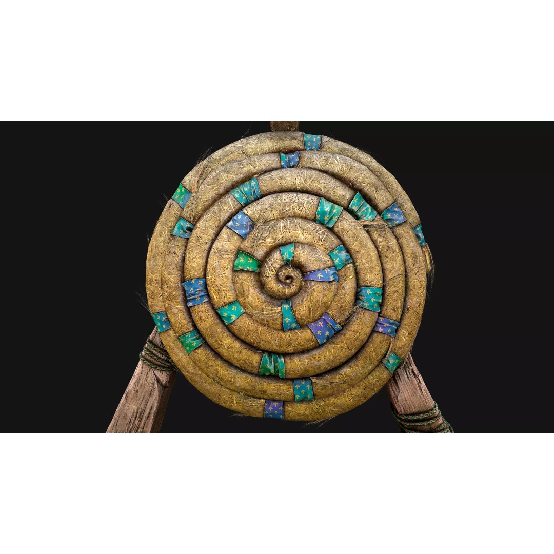 Straw Target 3D Model – Low Poly Game Ready Asset, FBX, PBR - View 24