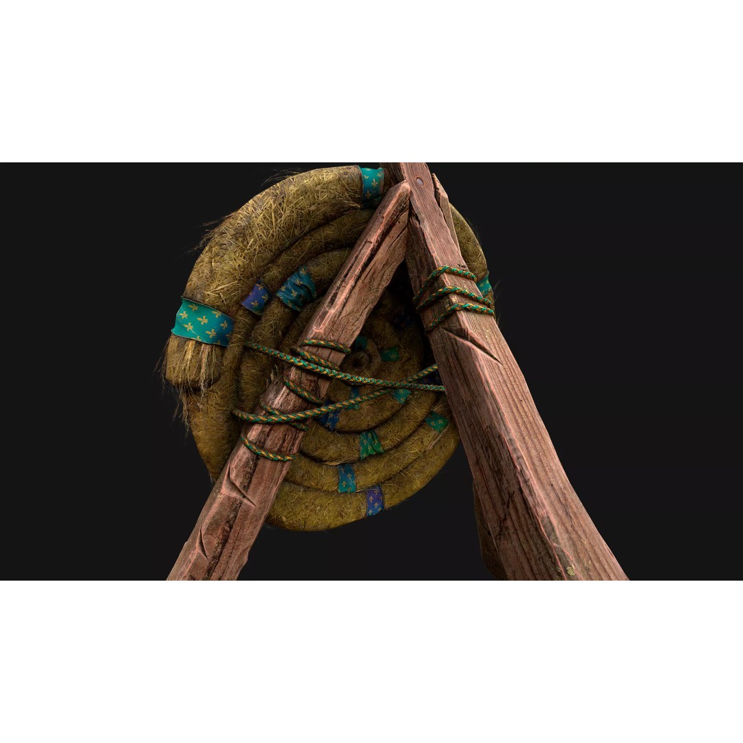 Straw Target 3D Model – Low Poly Game Ready Asset, FBX, PBR - View 26