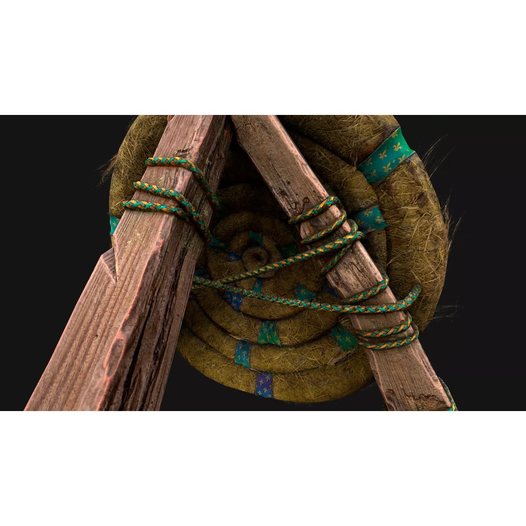Straw Target 3D Model – Low Poly Game Ready Asset, FBX, PBR - View 28
