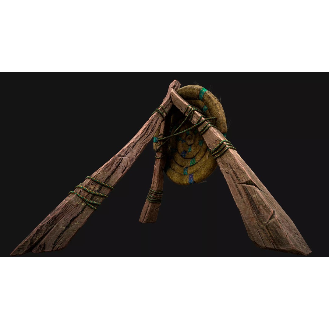 Straw Target 3D Model – Low Poly Game Ready Asset, FBX, PBR - View 29
