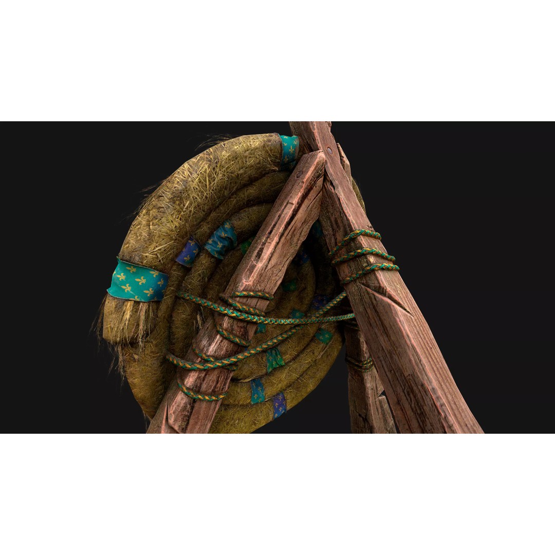 Straw Target 3D Model – Low Poly Game Ready Asset, FBX, PBR - View 31