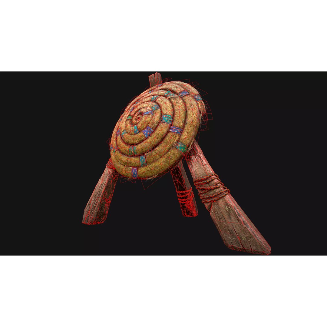 Straw Target 3D Model – Low Poly Game Ready Asset, FBX, PBR - View 32