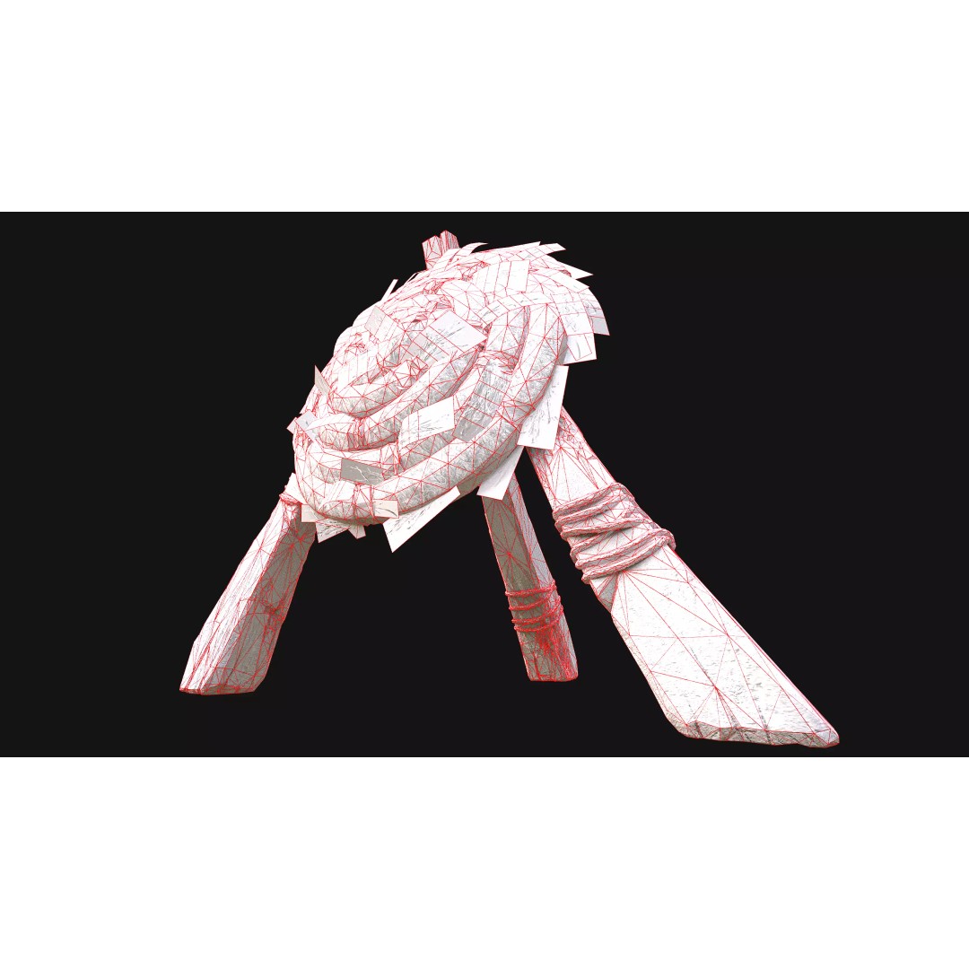 Straw Target 3D Model – Low Poly Game Ready Asset, FBX, PBR - View 33