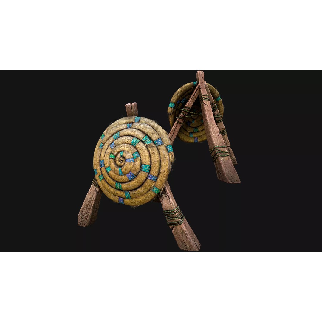 Straw Target 3D Model – Low Poly Game Ready Asset, FBX, PBR - View 5