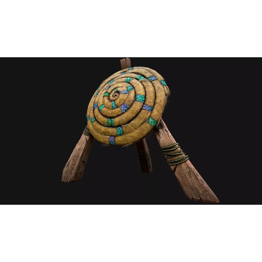 Straw Target 3D Model – Low Poly Game Ready Asset, FBX, PBR - View 6