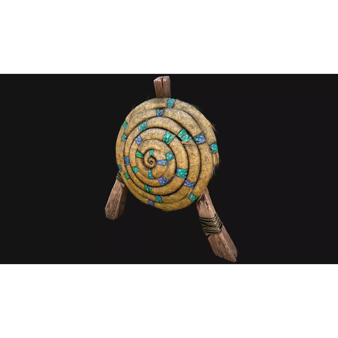 Straw Target 3D Model – Low Poly Game Ready Asset, FBX, PBR - View 7