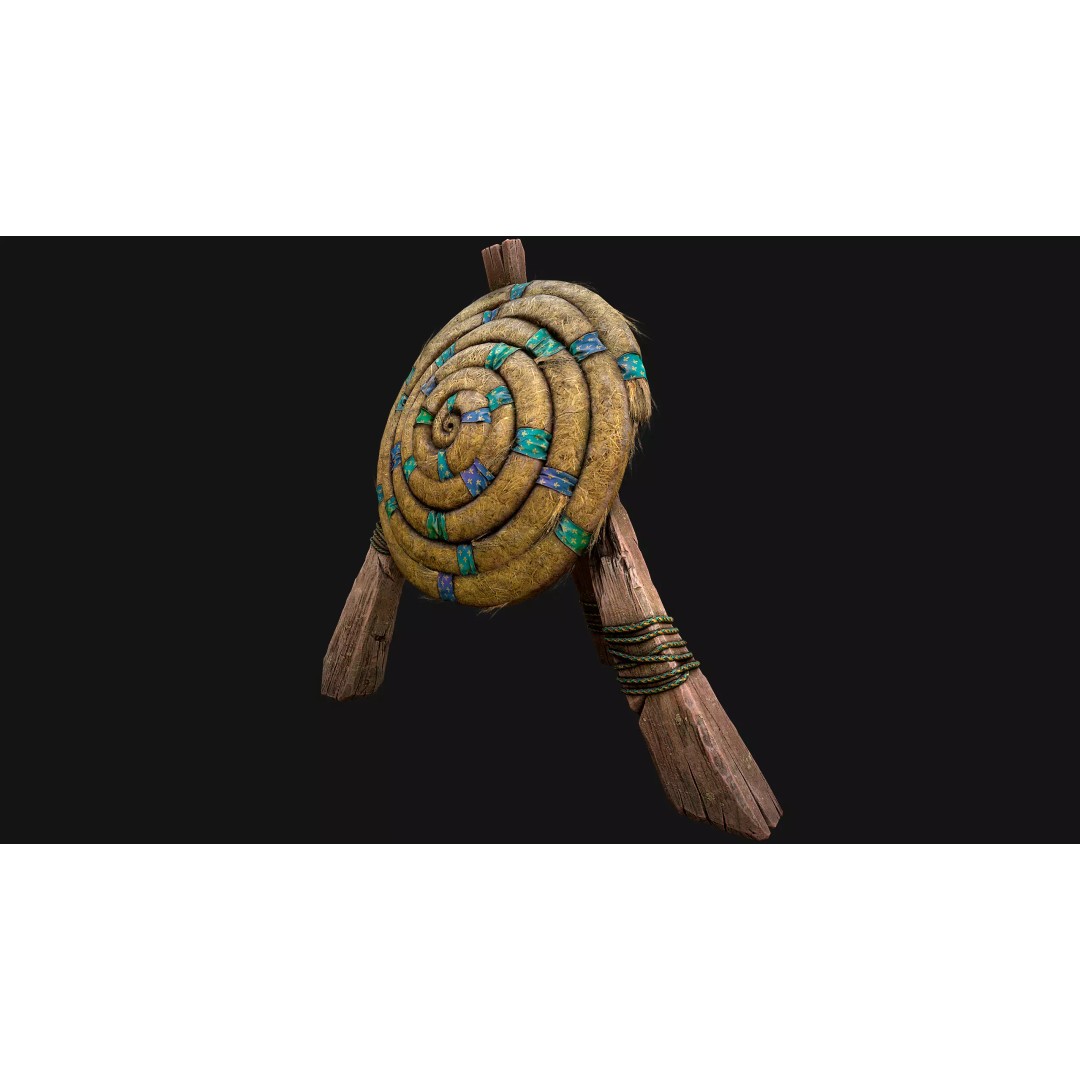 Straw Target 3D Model – Low Poly Game Ready Asset, FBX, PBR - View 9