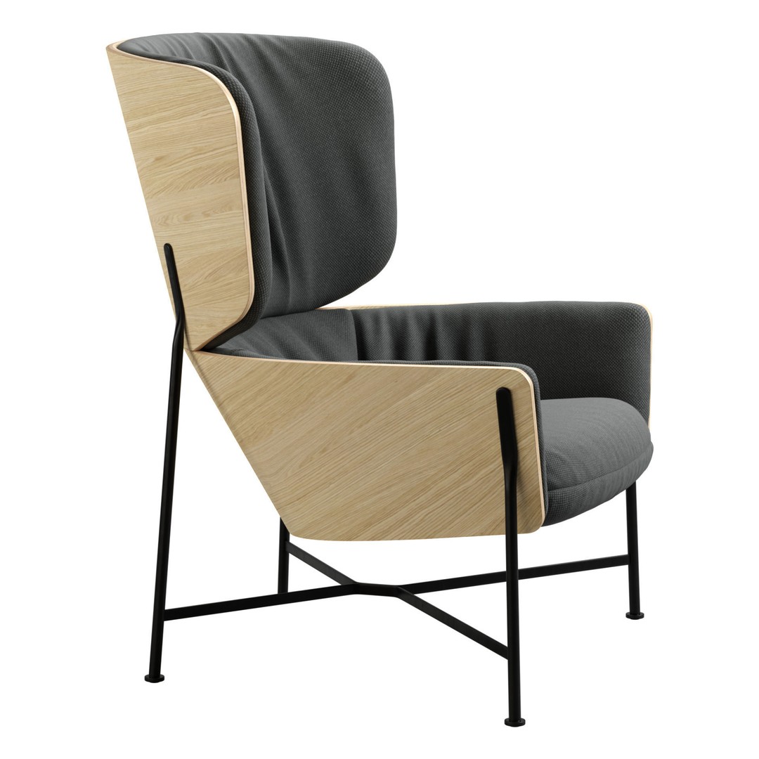 Caristo Armchair 3D Model – Stylish Indoor Armchair, PBR Textures - View 10