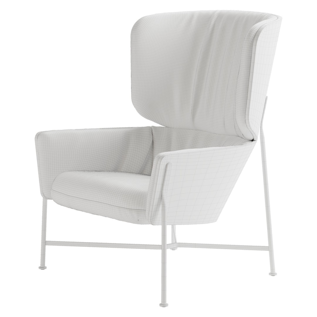 Caristo Armchair 3D Model – Stylish Indoor Armchair, PBR Textures - View 20
